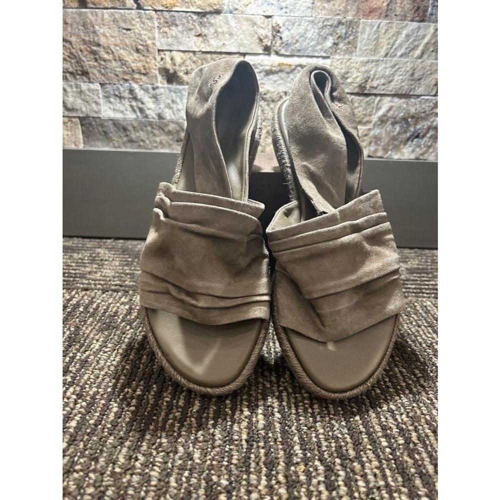 TORY BURCH SLING BACK SUEDE ESPADRILLE SANDALS IN NEUTRAL SIZE 5.5 - Picture 6 of 8
